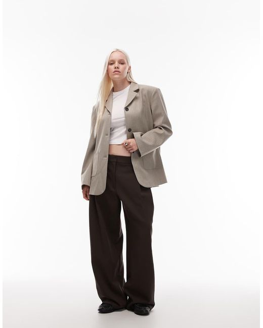 ASOS Natural Tailored High Break Point Oversized Jacket