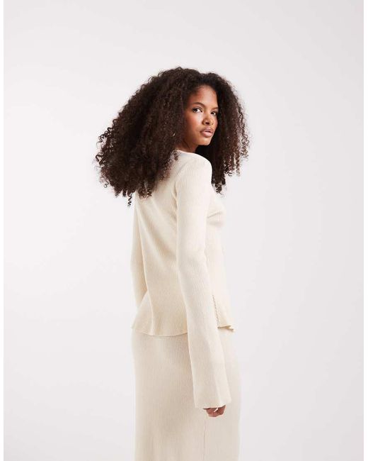 Pretty Lavish Natural Knit Cardigan With Corsage Detail