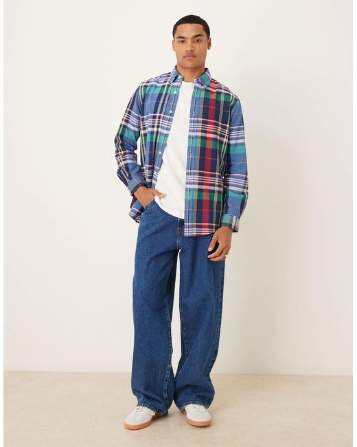 Polo Ralph Lauren – gebürstetes oxford-hemd in Blue für Herren