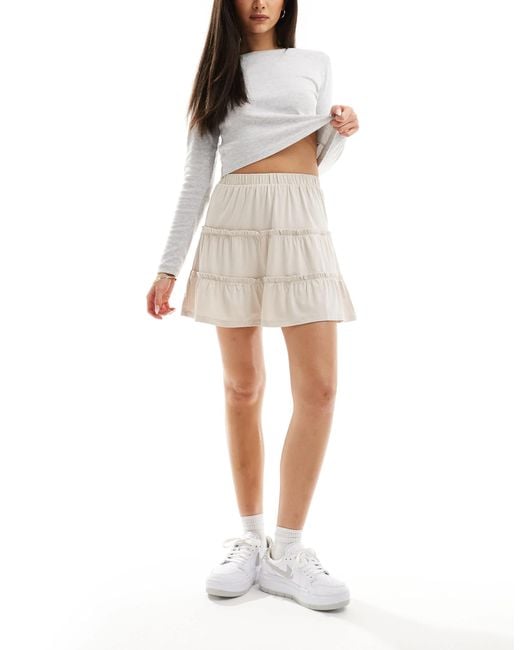 ASOS White Tiered Rara Mini Skirt