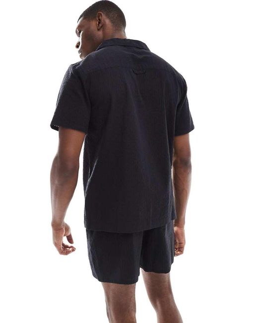 New Look Blue Seersucker Shirt Co-Ord for men