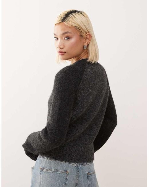Weekday Black Wool-blend Fitted Cardigan