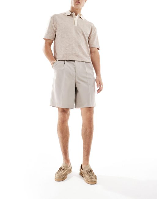 ASOS – elegante shorts in Natural für Herren