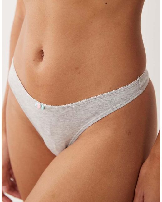 Cotton On Brown Cotton Thong With Rose
