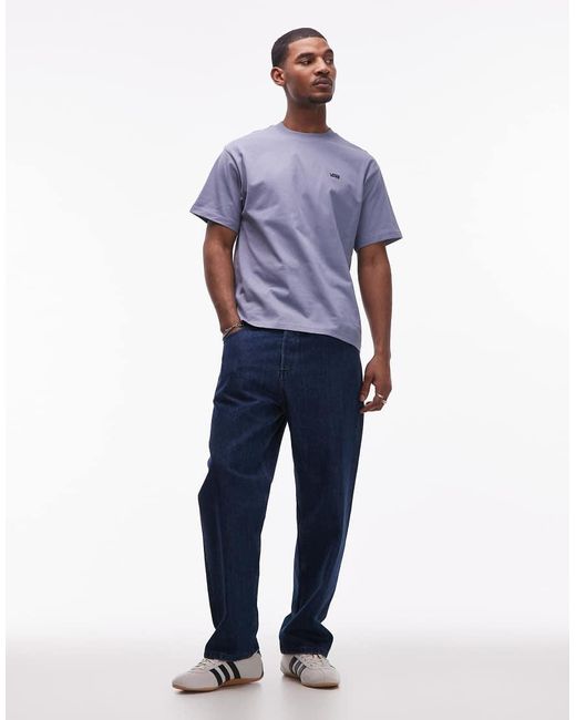 Vans Blue Left Chest Logo Oversized T-shirt for men