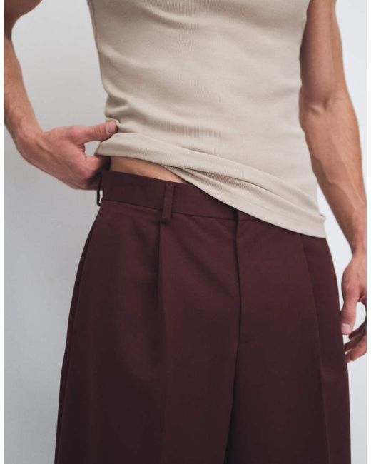 ASOS White Tailo Pleated Oversized Bermuda Shorts for men
