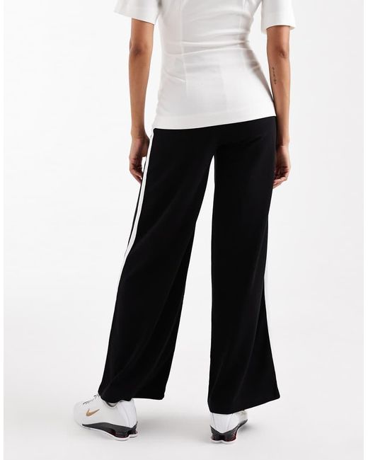 Mama.licious White Mamalicious Maternity Under The Bump Side Stripe Wide Leg Trouser