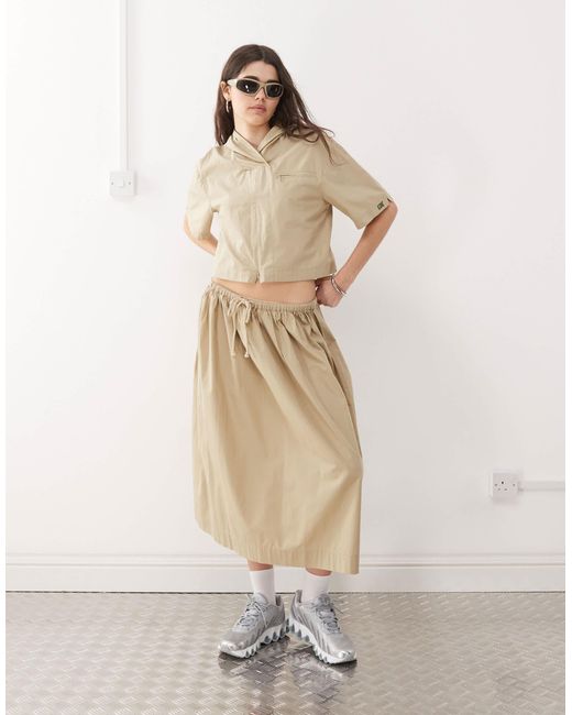 Collusion Natural Hooded Zip Front Shirt