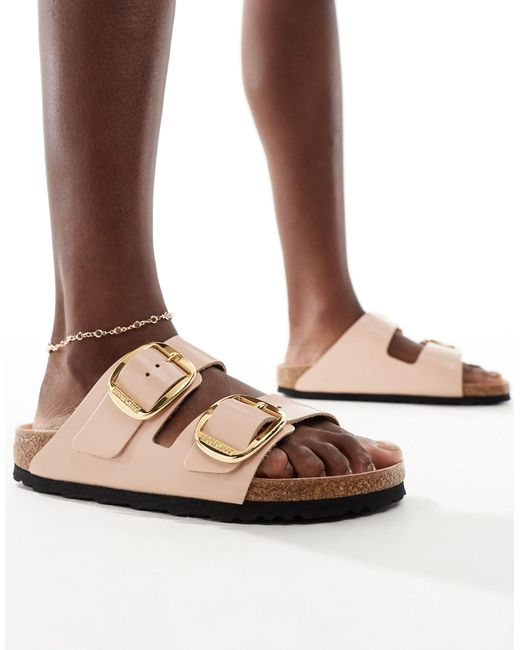 Arizona - sandales ultra-brillantes à boucles oversize - beige Birkenstock en coloris Brown