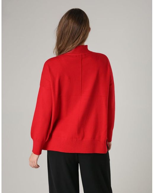 French Connection Red High Neck Cosy Long Sleeve Jumper