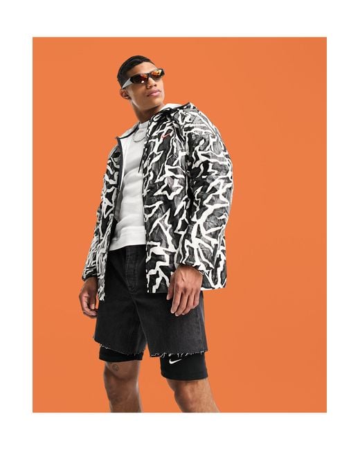 Nike – trend – gemusterte jacke in Orange für Herren