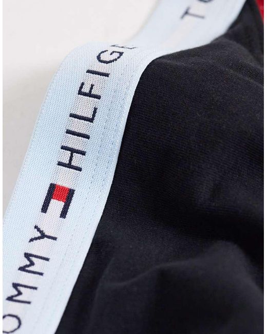 Tommy Hilfiger Blue Essential Cotton 3 Pack Tanga Thongs