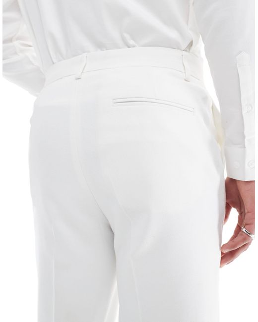 ASOS White Tapered Suit Trousers for men