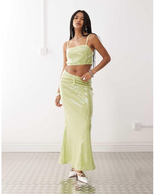 Amy Lynn Green Square Neck Cami Crop Top Co-ord