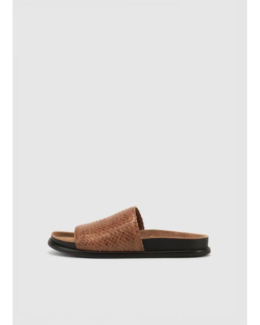 Vagabond White Shoemakers Effie Leather Woven Flat Sandals