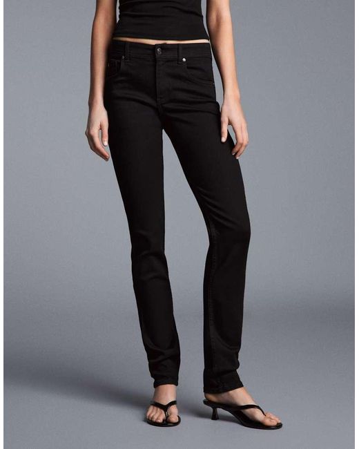 Bershka Gray High-Waist Skinny Jeans