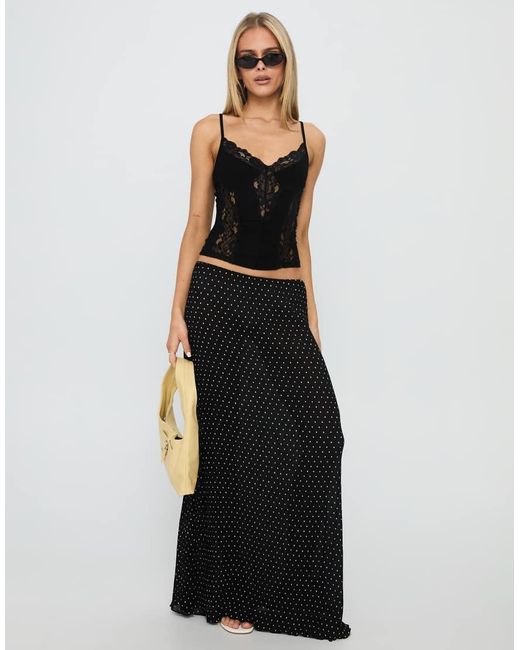 Princess Polly Black Rhiara Jersey All Over Lace Detail Cami Top