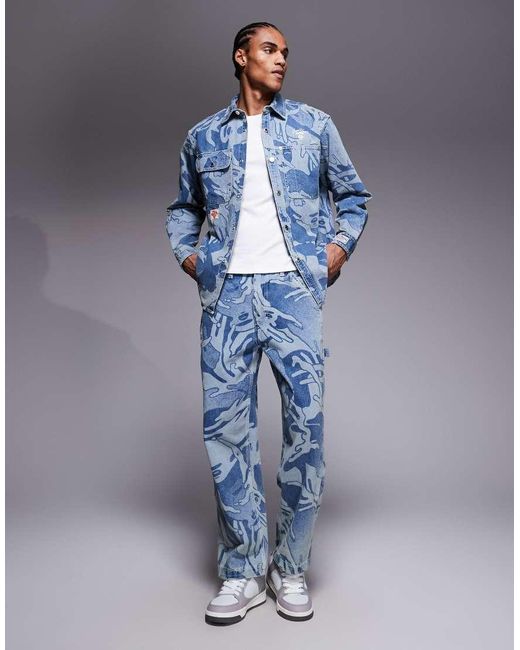 Aape By A Bathing Ape Blue Aape By A Bathing Ape Long Sleeve Denim Shirt for men