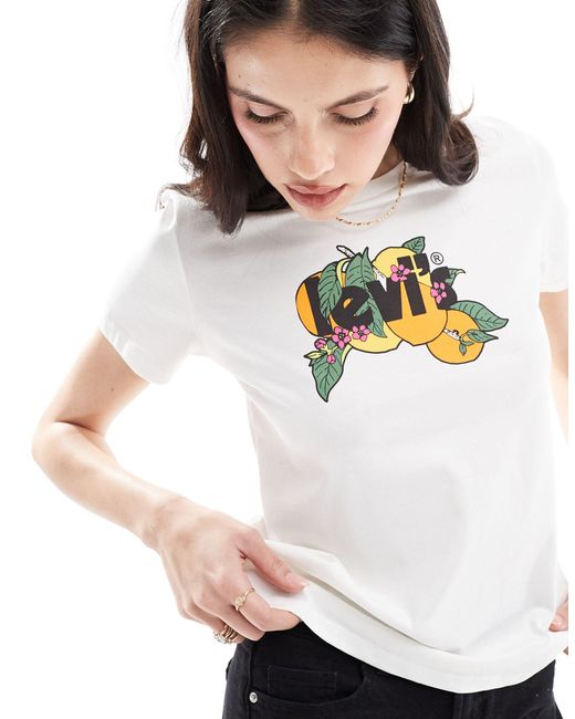 Levi's White Perfect T-shirt With Fruit Logo
