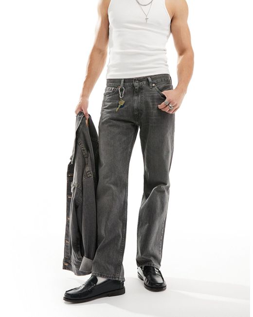 555 '96 - jeans dritti comodi lavaggio scuro di Levi's in Black da Uomo