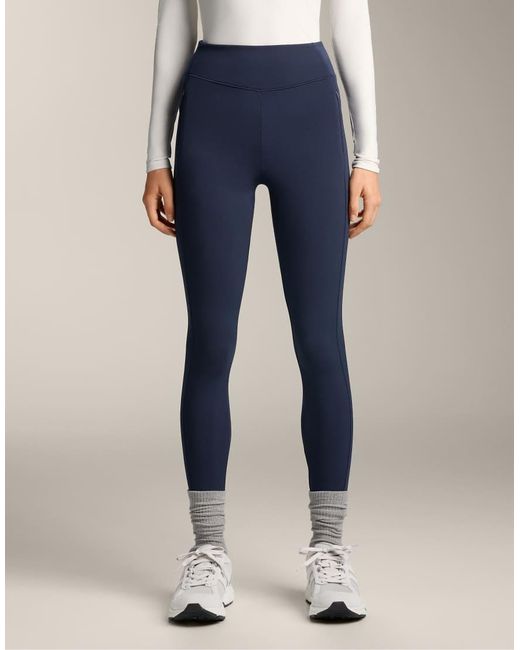 Oysho Blue Warm High-rise Ankle-length leggings With Pockets 70 Cm