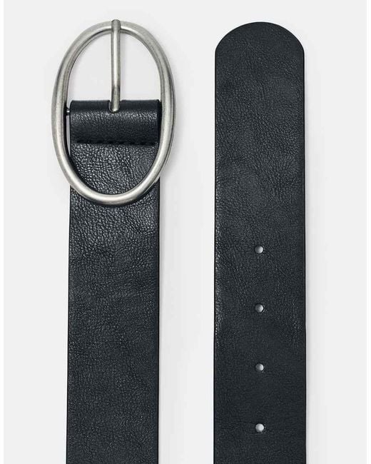 Pull&Bear Blue Oval Buckle Belt