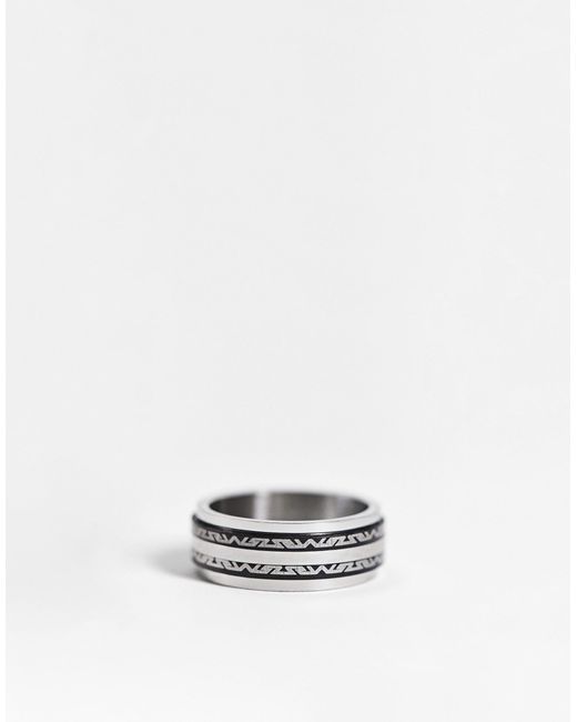 Bague à anneau mobile en acier inoxydable résistant à l'eau motif vague  grecque - é - silver ASOS pour homme en coloris Métallisé | Lyst