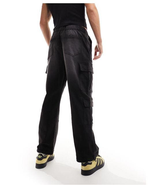 Bershka Cargo Pocket Pants in Black for Men Lyst