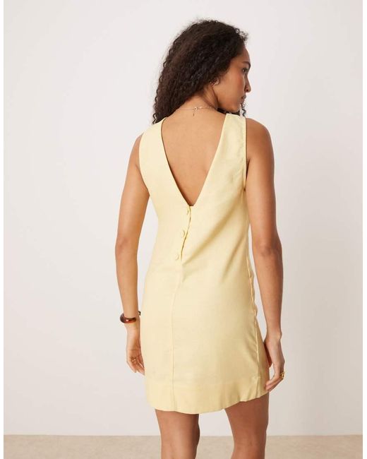 Pimkie Natural Linen Blend Sleeveless Mini Dress