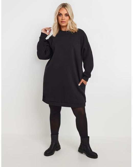 Yours Clothing Black Sweatshirt Dress
