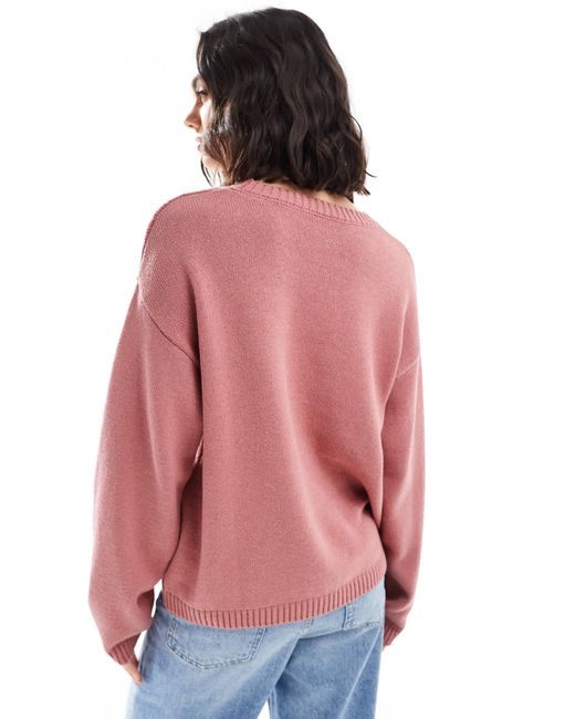 ASOS Pink – strukturierter strickpullover