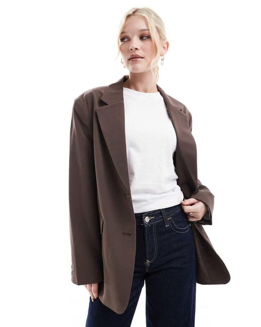 Pull&Bear Brown Oversized Mansy Blazer