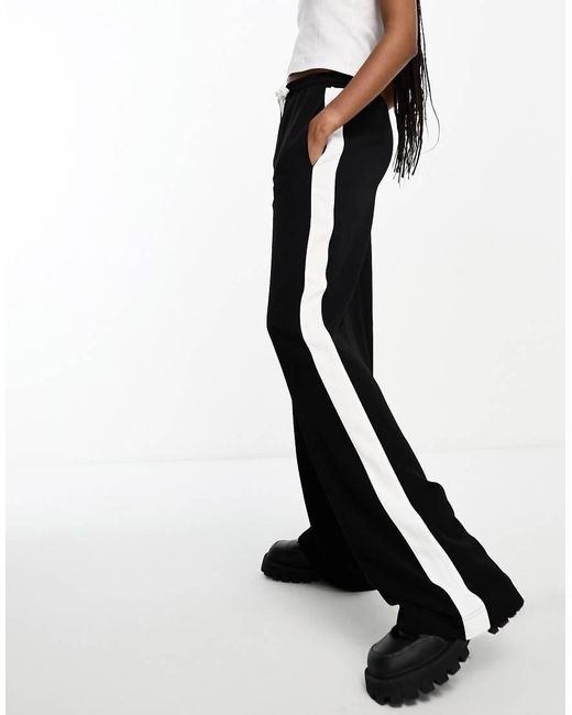 ASOS Black Asos Design Tall Pull On Pants With Contrast Panel