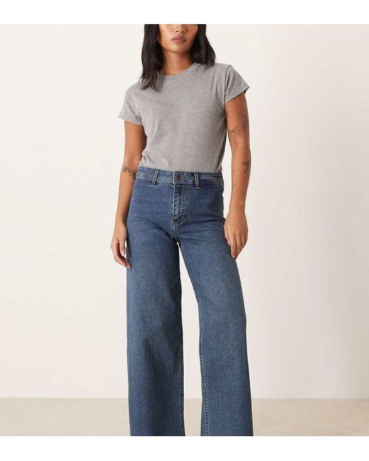 JDY Petite Blue Moon High Waist Wide Leg Jeans