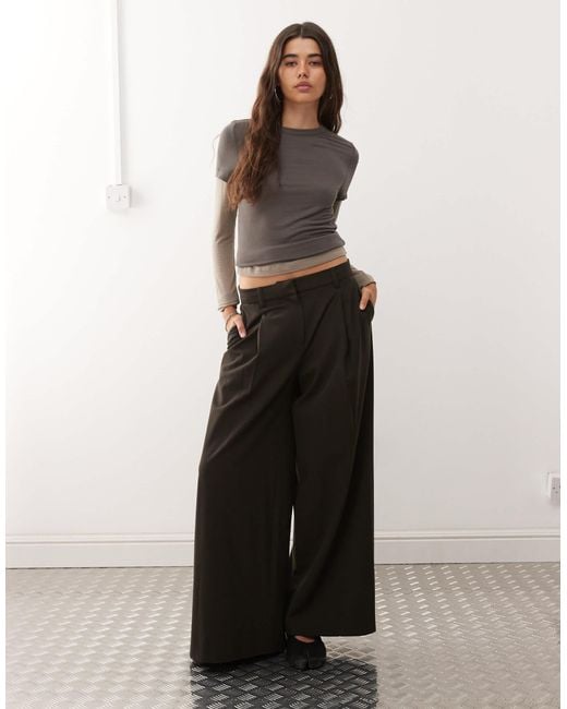 Weekday White Oversized Wide Leg Pleated Trousers
