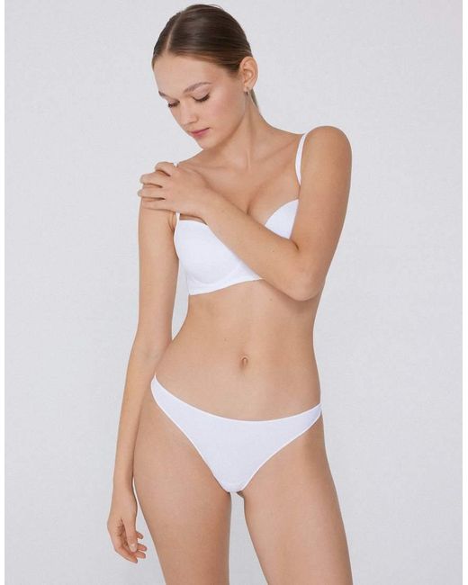 Tezenis White Microfibre G-String