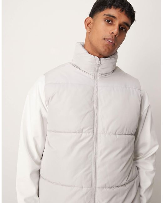 ASOS Natural Puffer Gilet for men