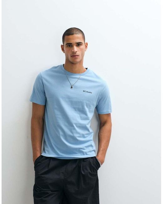 Columbia Blue Barton Springs Iii Graphic T-shirt for men