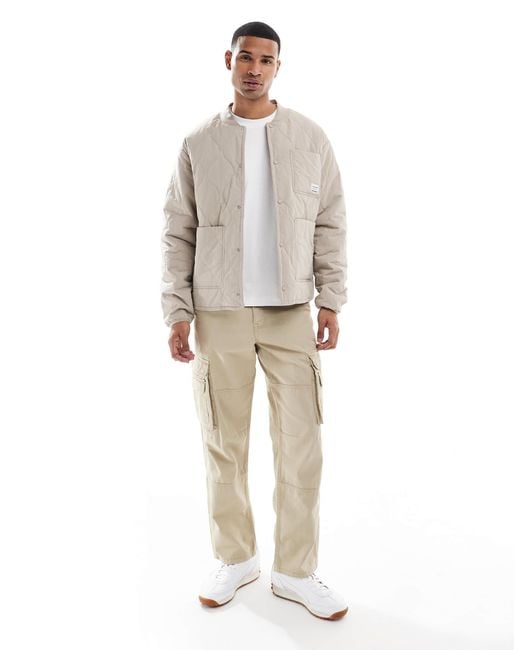 Jack & Jones – gesteppte bomberjacke in Gray für Herren