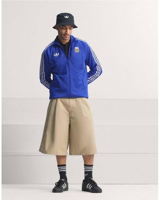 Adidas Originals Blue Argentina National Team Originals Full-Zip Track Jacket for men