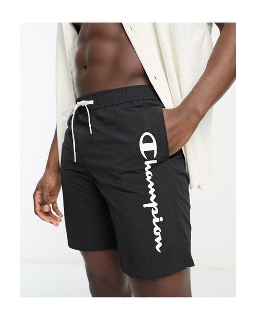 Champion Legacy Beach Swim Shorts in Black for Men Lyst UK