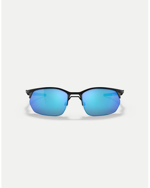Oakley Blue Wire Tap 2.0 Rectangle Sunglasses With Mirrored Lens for men