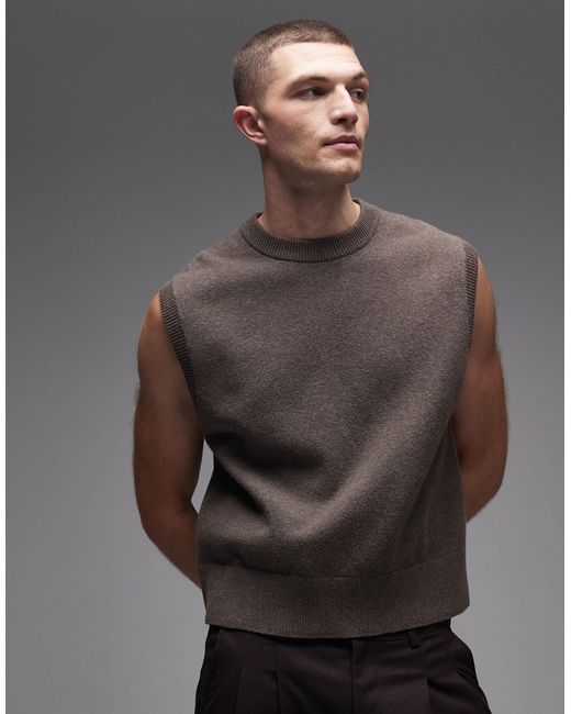 Weekday Brown Knitted Vest for men