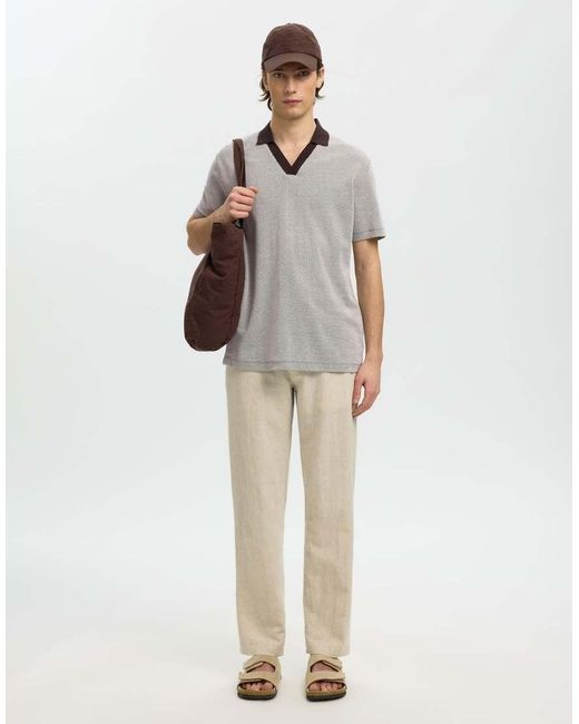 SELECTED Poloshirt in het White voor heren