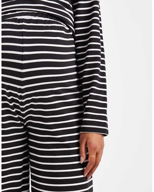 Mama.licious Blue Mamalicious Maternity Soft Jersey Wide Leg Trouser Co-ord
