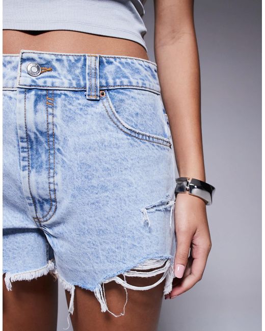 ASOS Blue – locker geschnittene jeansshorts