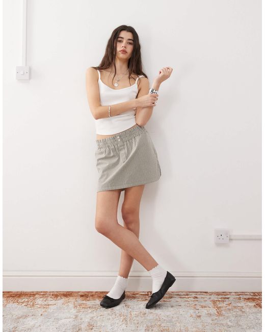 Collusion White Ribbed Cami Top