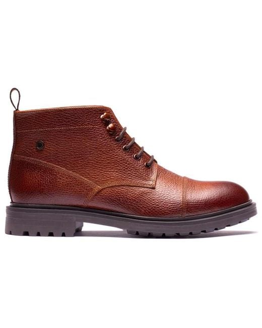 Base London Red Mercer Toe Cap Boot for men