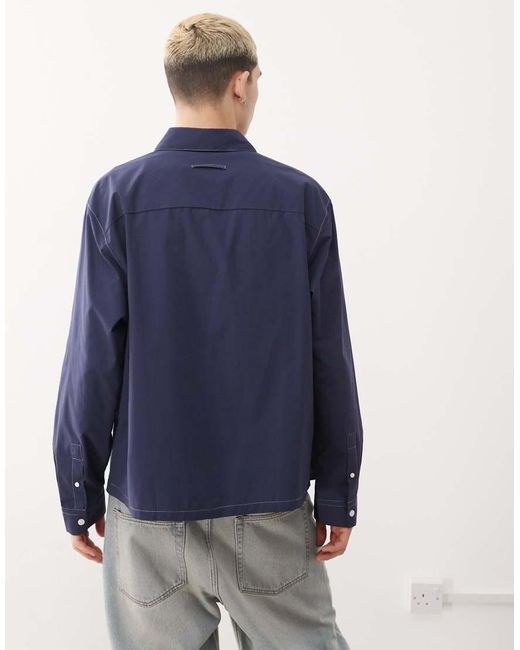 Camicia A Maniche Lunghe di Collusion in Blue da Uomo