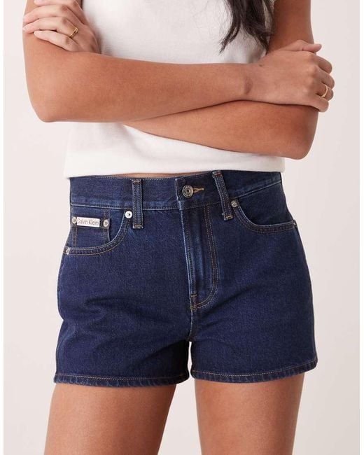 Calvin Klein Blue Archive Mini Denim Hot Pant